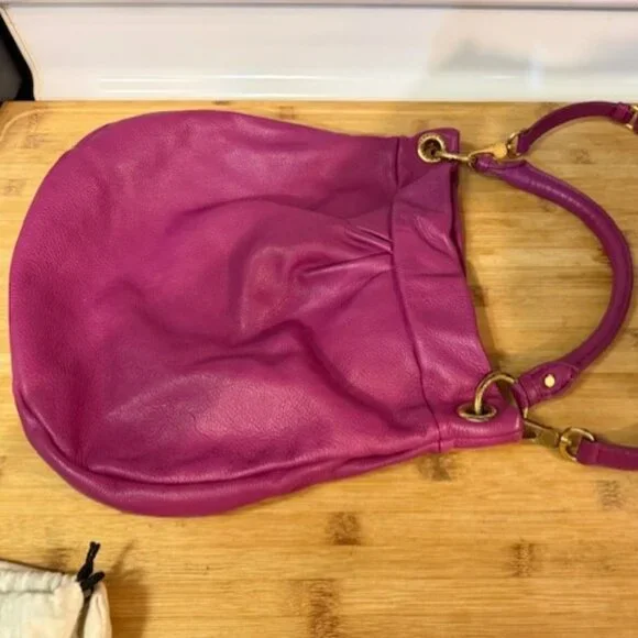 Vintage Y2K Marc Jacobs Raspberry Hillier Leather Hobo Bag - Picture 16 of 16